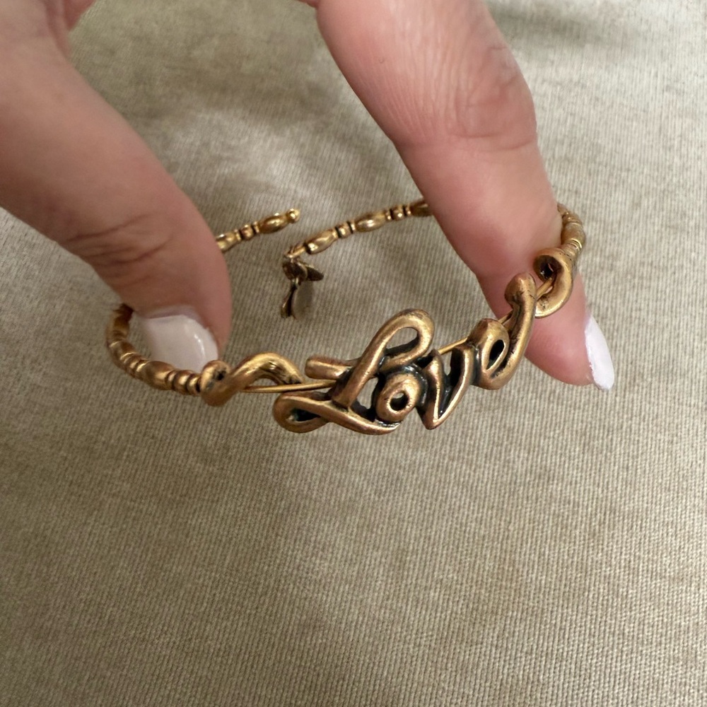 Alex and Ani Gold Love Script Bracelet